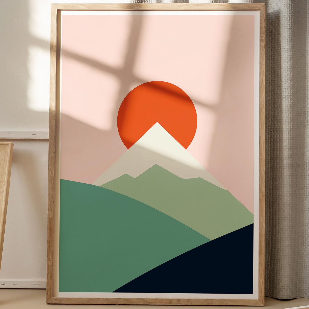 Minimalist Mountain and Sun Poster – The Poster Square