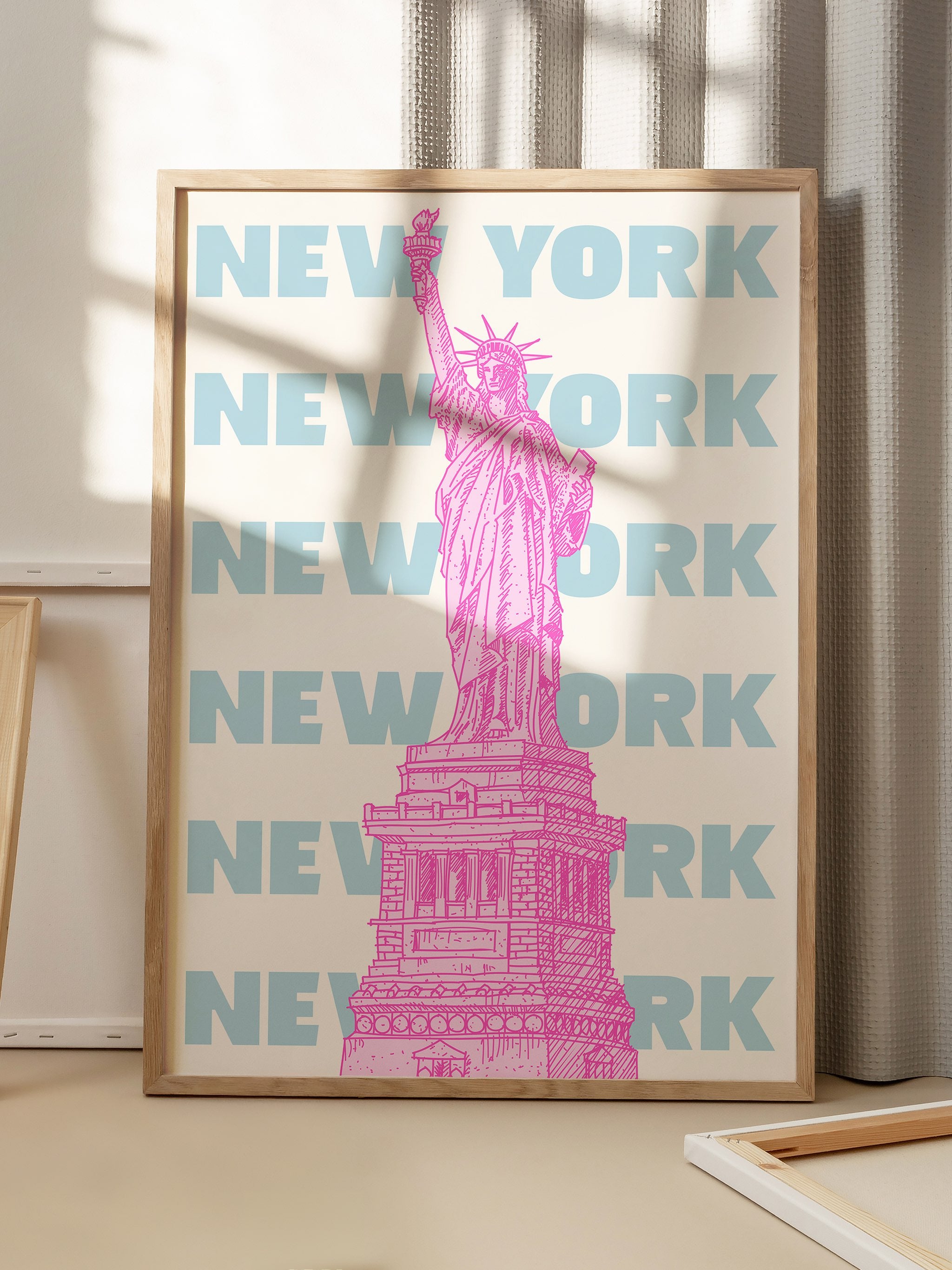 Vibrant Statue of Liberty poster for travelers