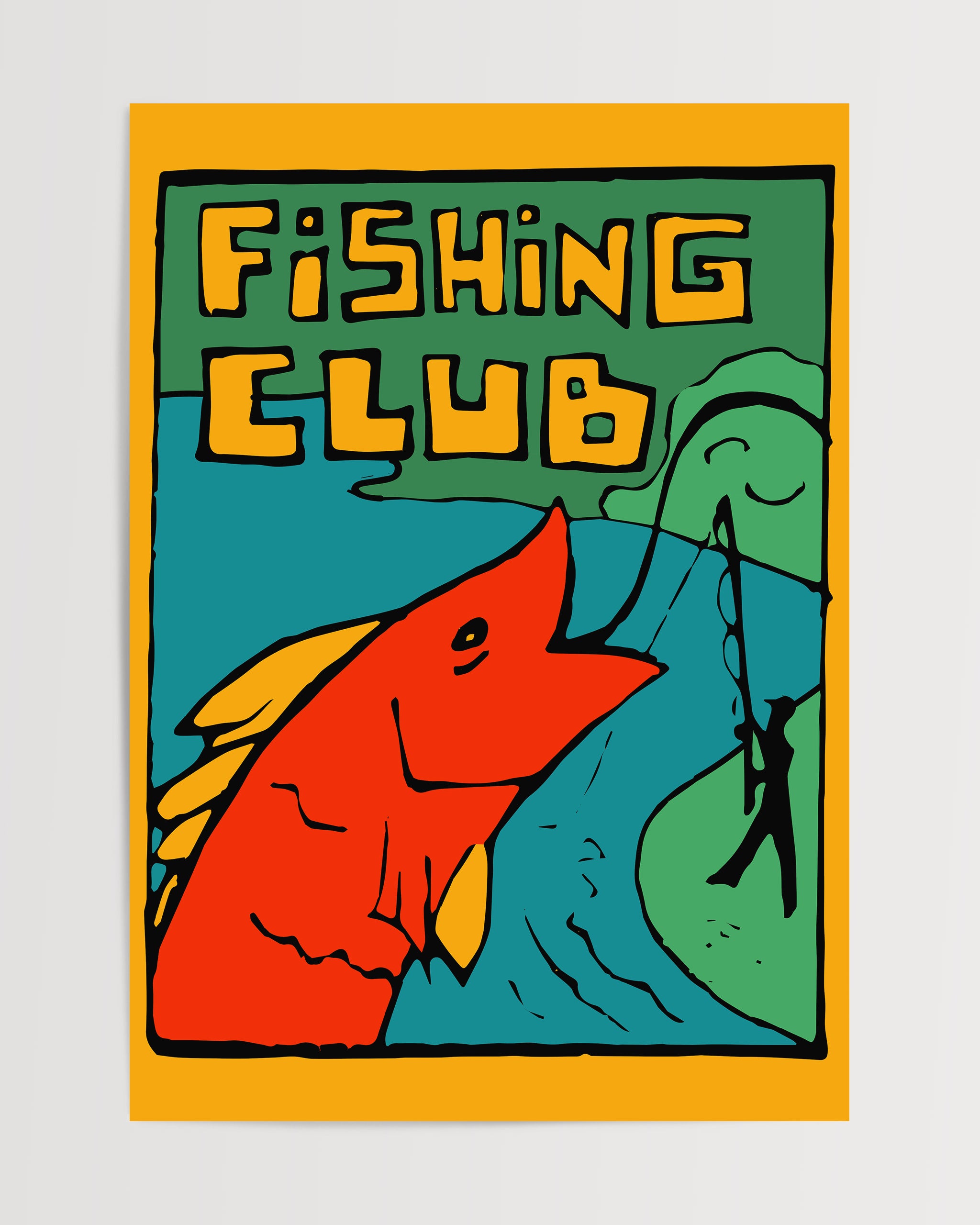 Fishing Club No.1-psoter-wall_art-decor-The Poster Square