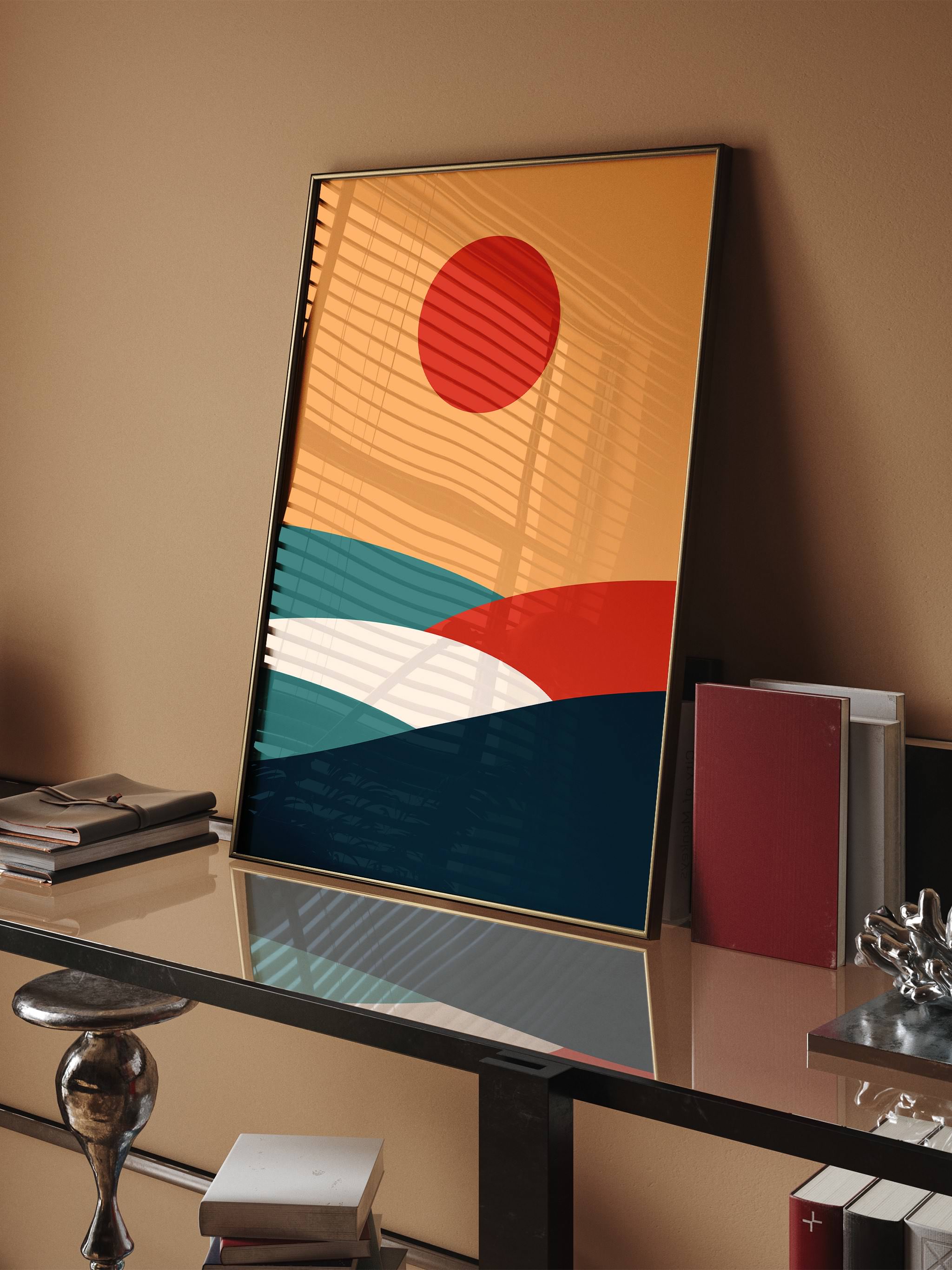 Red Sun-psoter-wall_art-decor-The Poster Square