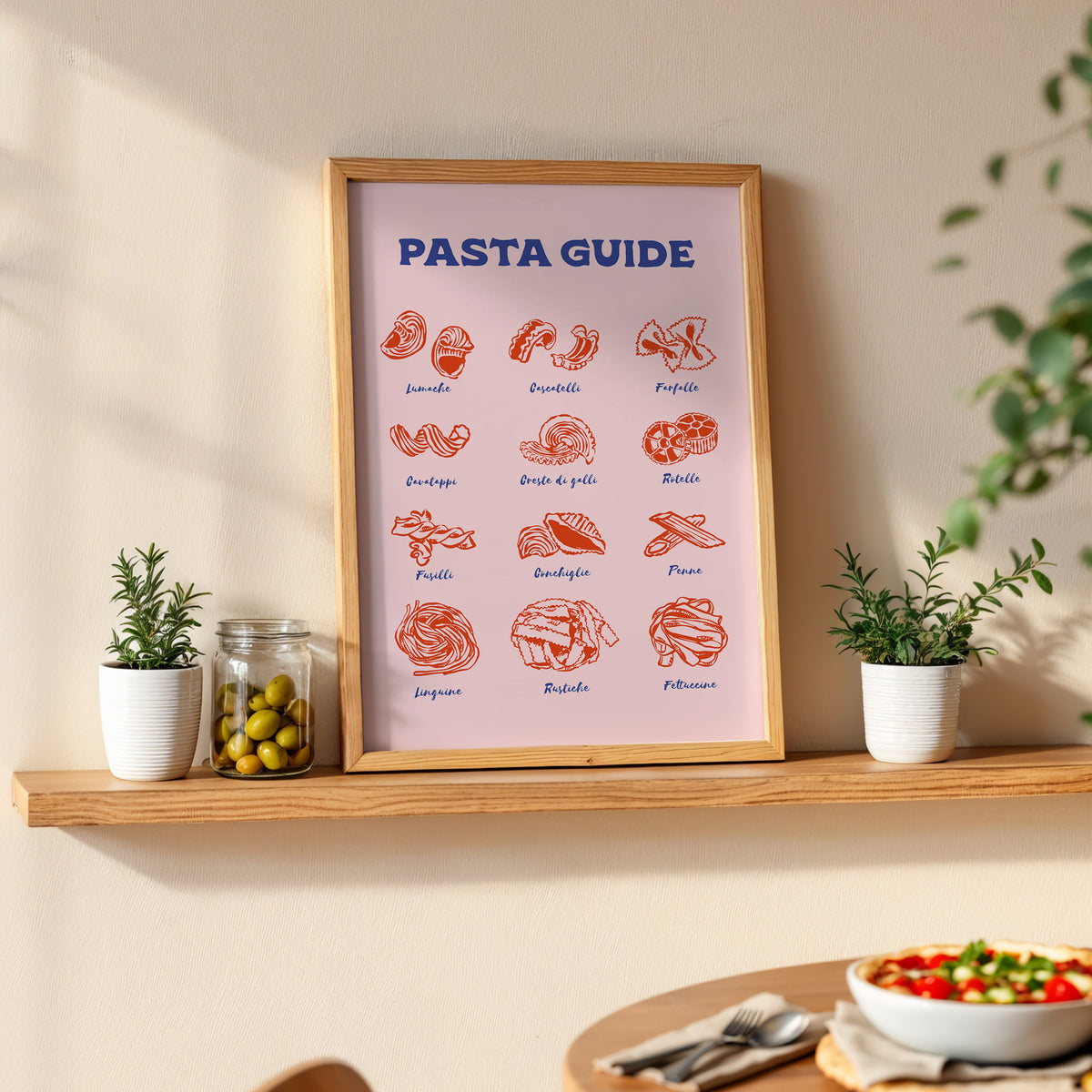 Pasta Guide Wall Art – Kitchen Decor – The Poster Square