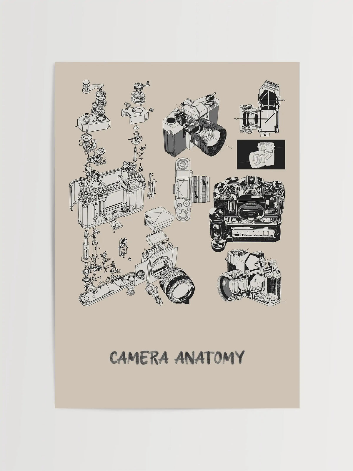 Camera Anatomy Poster – Vintage Photography Art – The Poster Square