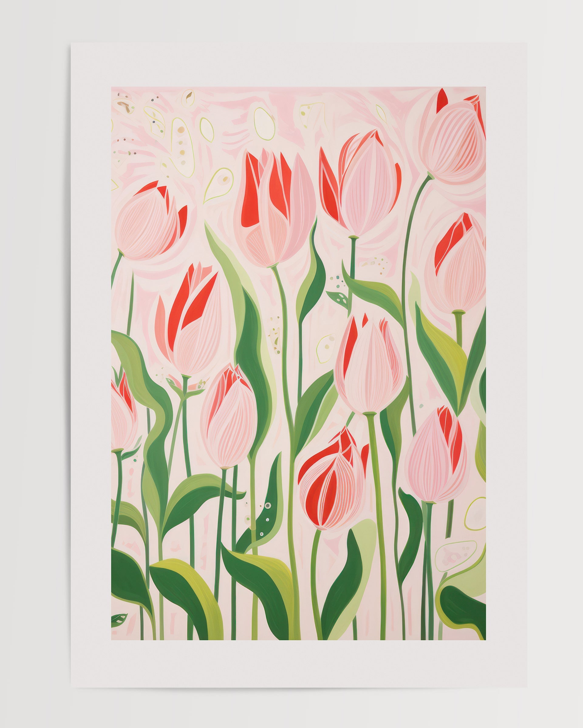 Pink-and-Green-Tulips-Painting