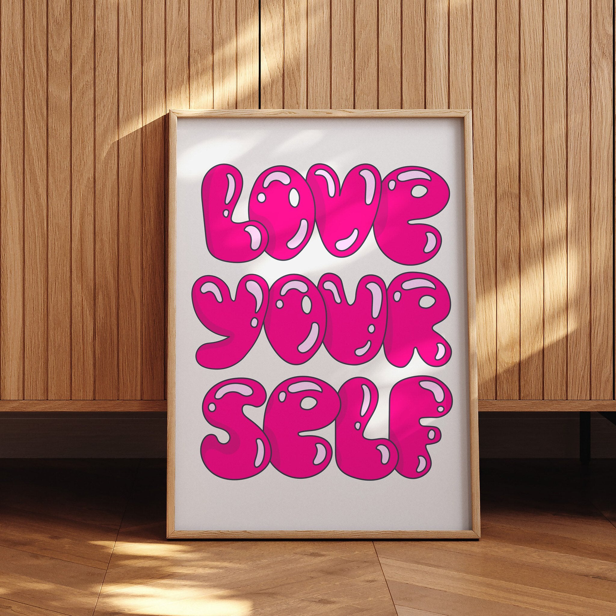 Inspirational wall art with Love Yourself message